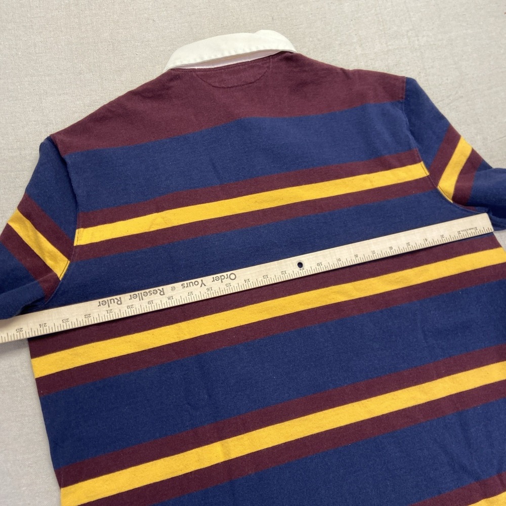 Vintage Polo Ralph Lauren Rugby Shirt Mens L Striped Ivy League Logo 90s - Picture 5 of 9